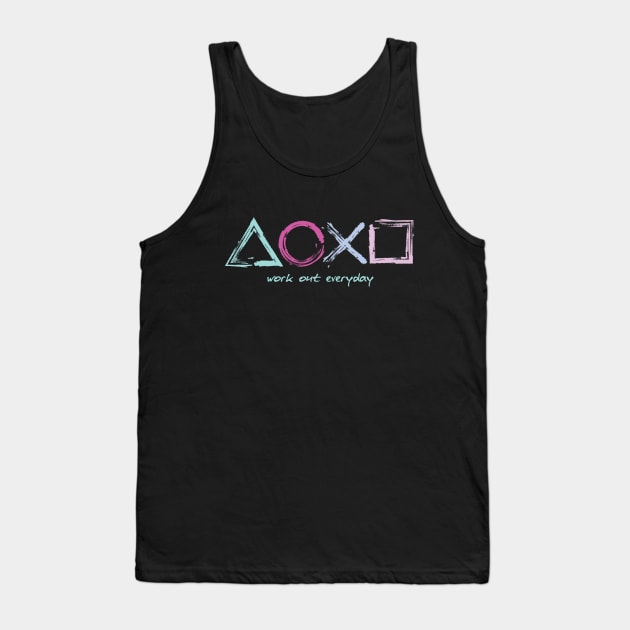 Work out everyday gamers tee Tank Top by Aldebaran